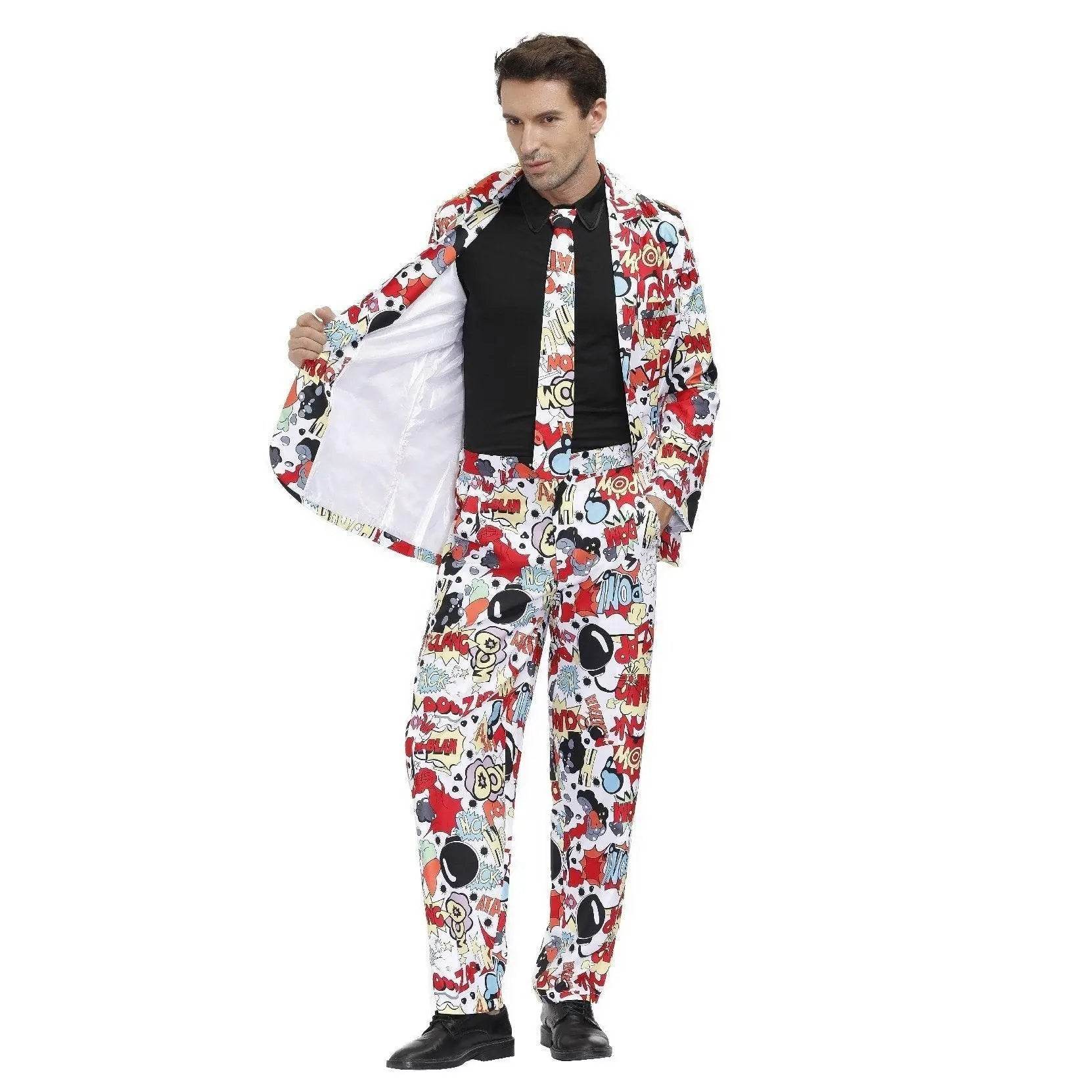 Stag Do Party Fancy Dress Host Printed Suit For Men - Azufun