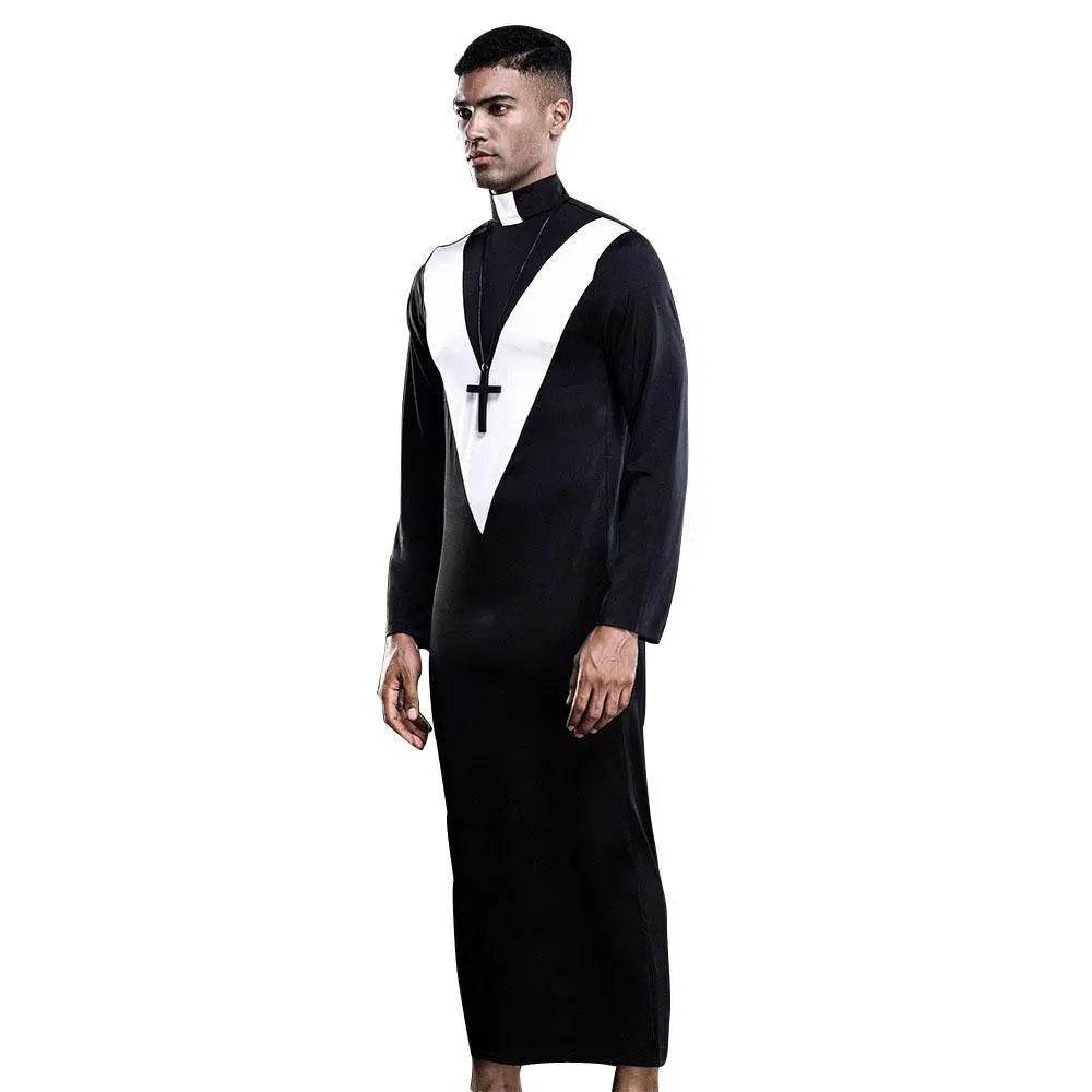 Stag do Black Priest Party Costume Nightclub Uniform - Azufun