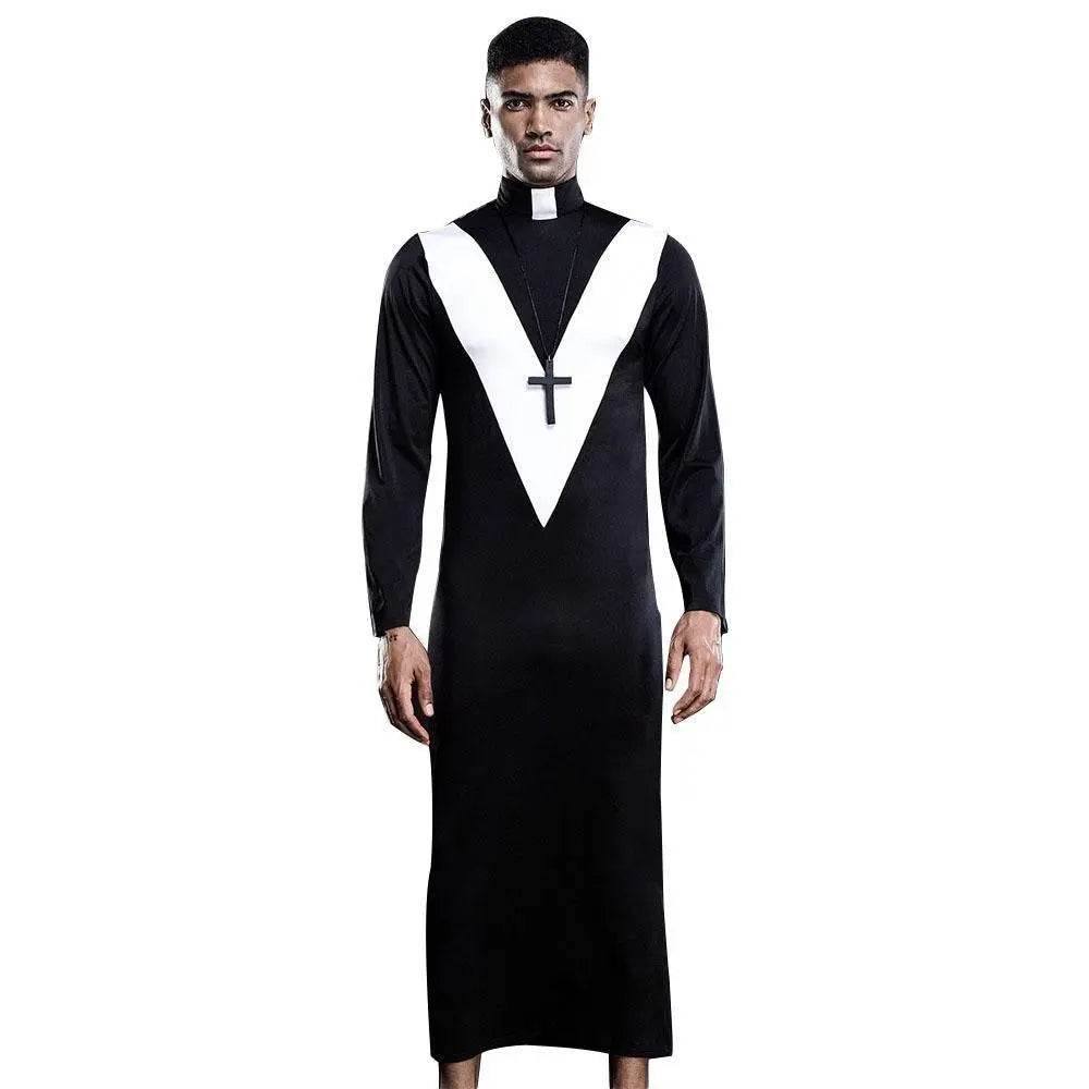 Stag do Black Priest Party Costume Nightclub Uniform - Azufun