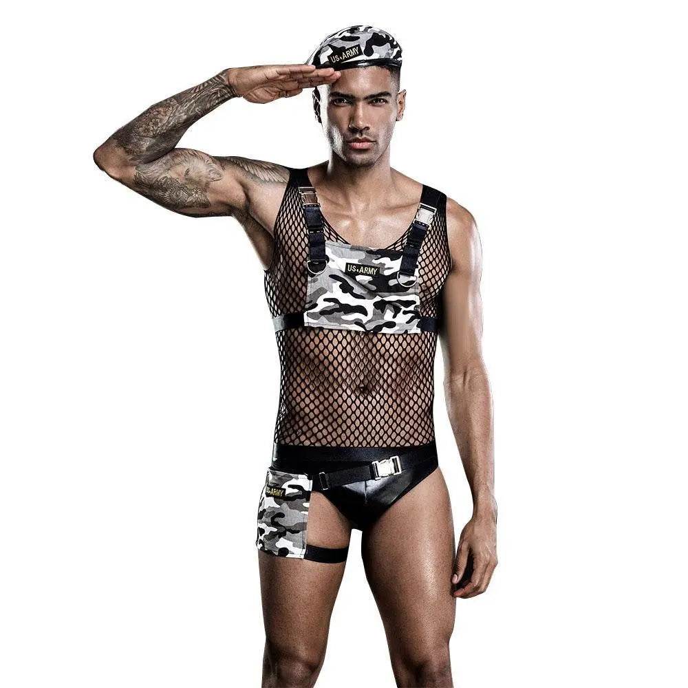 Stag do Camouflage Party Costume Nightclub Uniform - Azufun