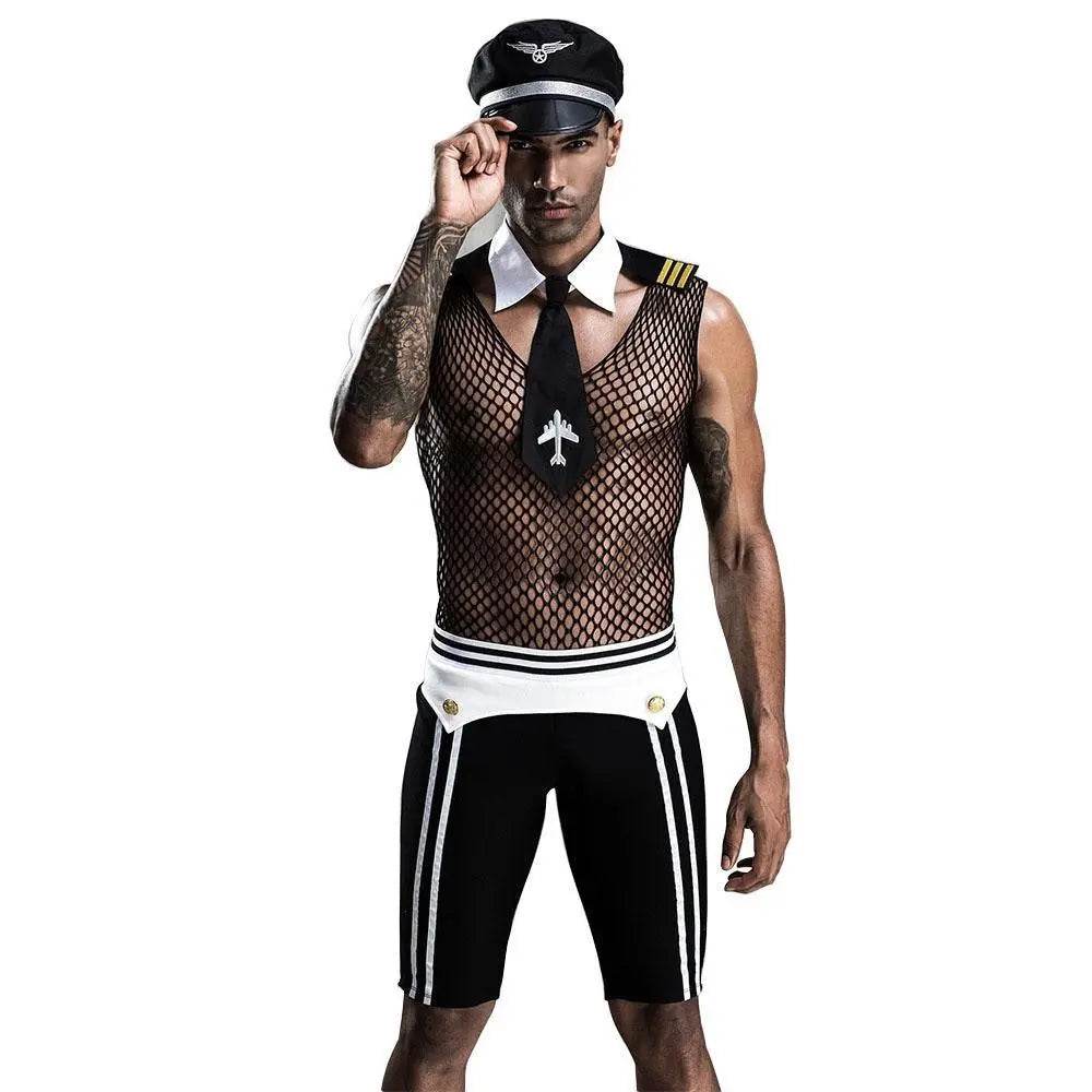 Stag do Police Pilot Party Costume Nightclub Uniform - Azufun