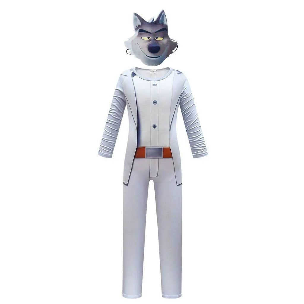 The Bad Guys Wolf Cosplay Costumes Jumpsuit Romper Halloween Outfit Dress For Kids Boys - Azufun