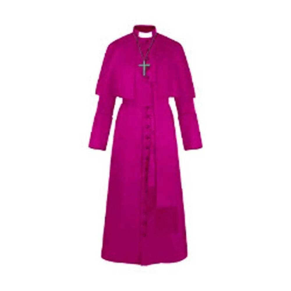 Unisex Men Solid Long Father Vicar Fancy Medieval Priest Costumes Cosplay Party Props - Azufun