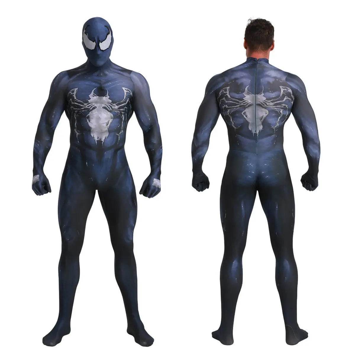 Venom Symbiote Eddie Brock Costume Spider Man Cosplay Jumpsuit For Adult kids - Azufun
