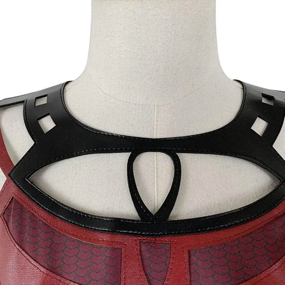 Wanda Maximoff Costume Cosplay Jumpsuit Red Witch Cloak Halloween Outfit for Woman - Azufun