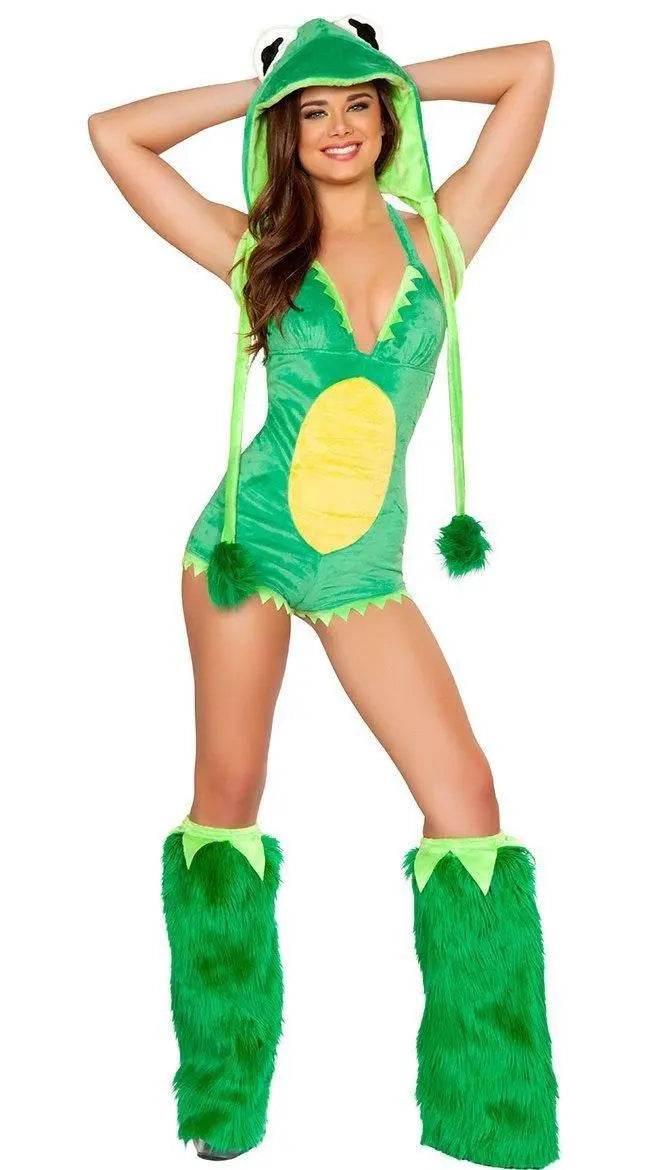 Women Halloween Frog Costume Cosplay Fancy Dress Animal Uniform - Azufun