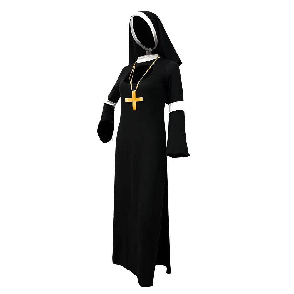 Women Nun Cosplay Halloween Costume - Azufun
