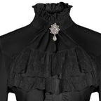 Women's Lolita Palace Retro Blouse Long Bell Sleeve Ruffled Shirt - Azufun