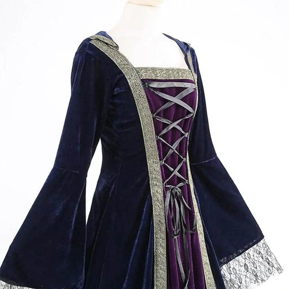 Womens Medieval Renaissance Costume Plus Size Medieval Role Play Dress - Azufun