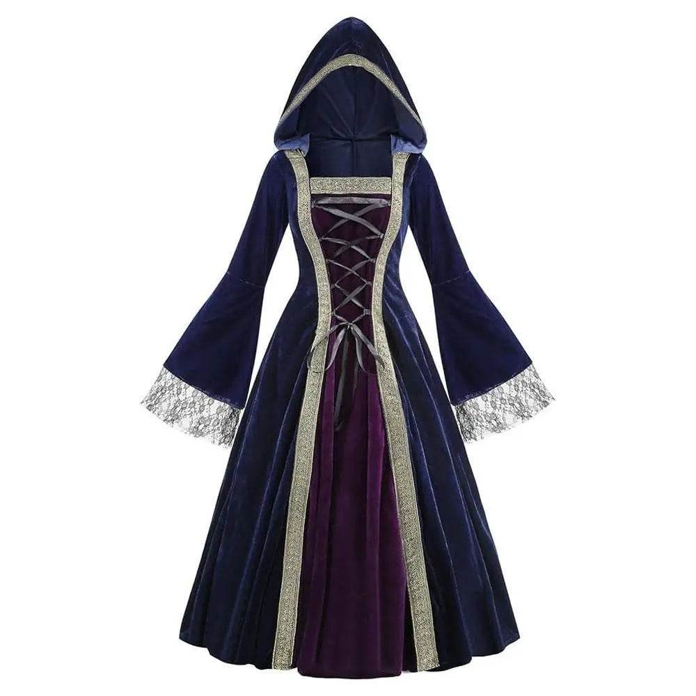 Womens Medieval Renaissance Costume Plus Size Medieval Role Play Dress - Azufun