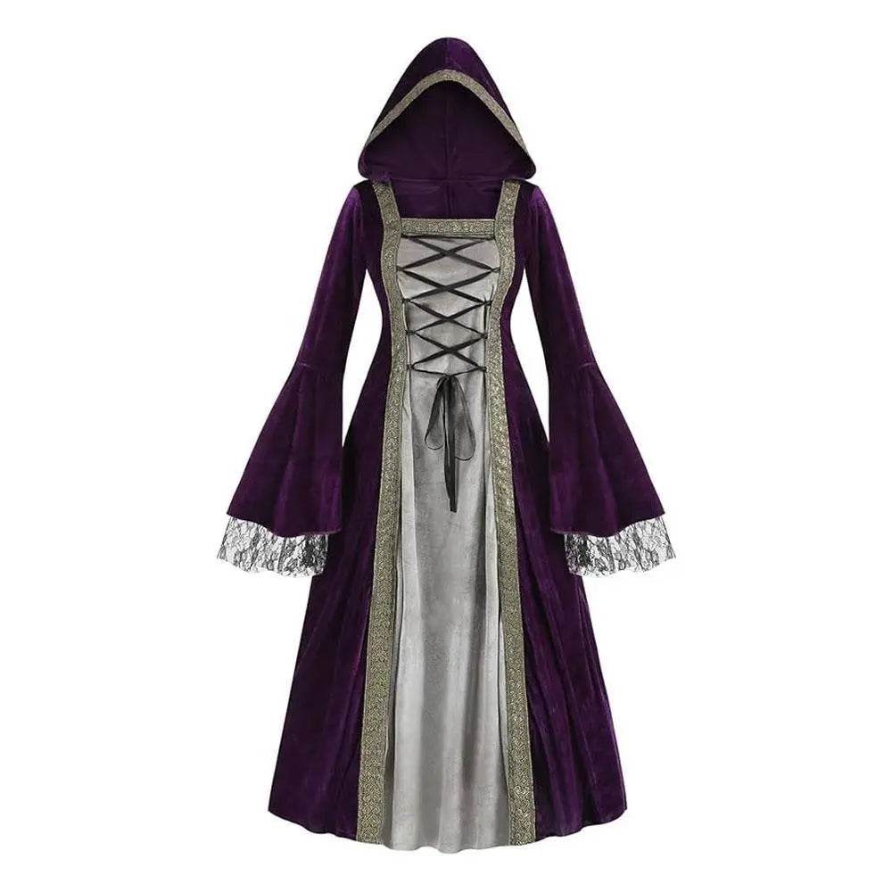 Womens Medieval Renaissance Costume Plus Size Medieval Role Play Dress - Azufun