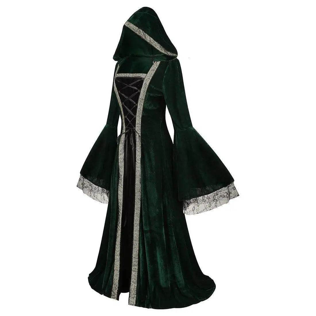 Womens Medieval Renaissance Costume Plus Size Medieval Role Play Dress - Azufun