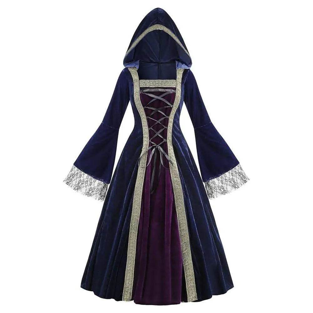 Womens Medieval Renaissance Costume Plus Size Medieval Role Play Dress - Azufun