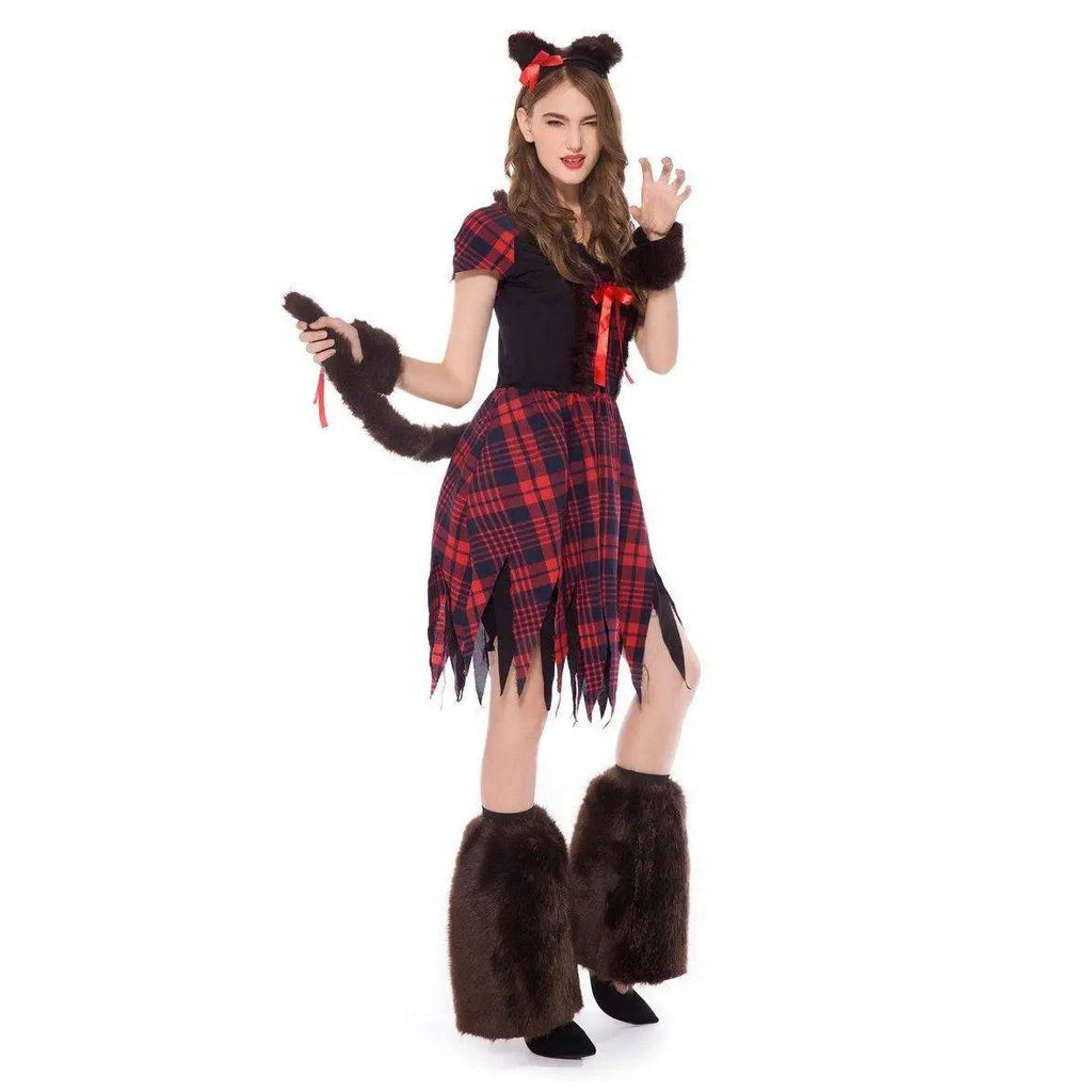 Womens Werewolf Costume Party Clubwear Halloween - Azufun