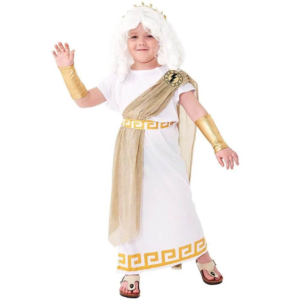 ancient greek mythology zeus Children Halloween carnival costume for kids - Azufun