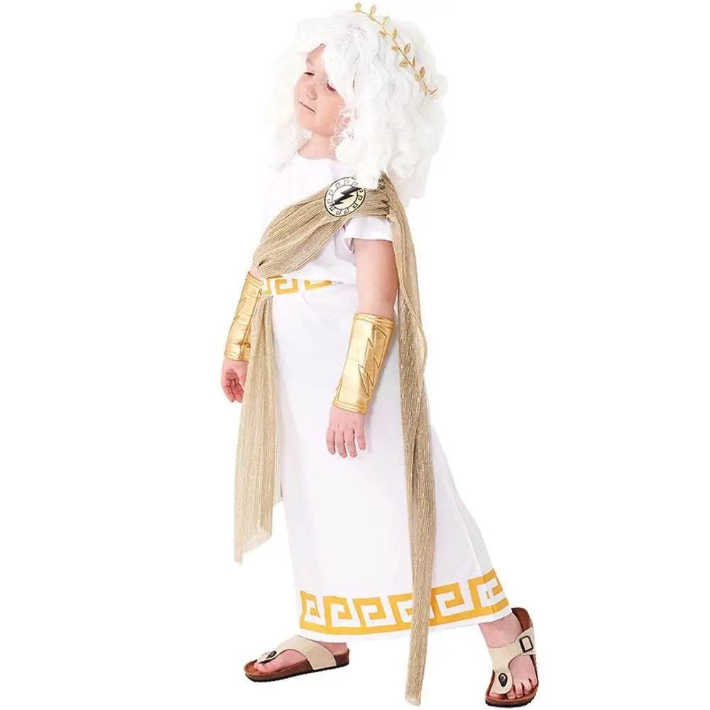 ancient greek mythology zeus Children Halloween carnival costume for kids - Azufun