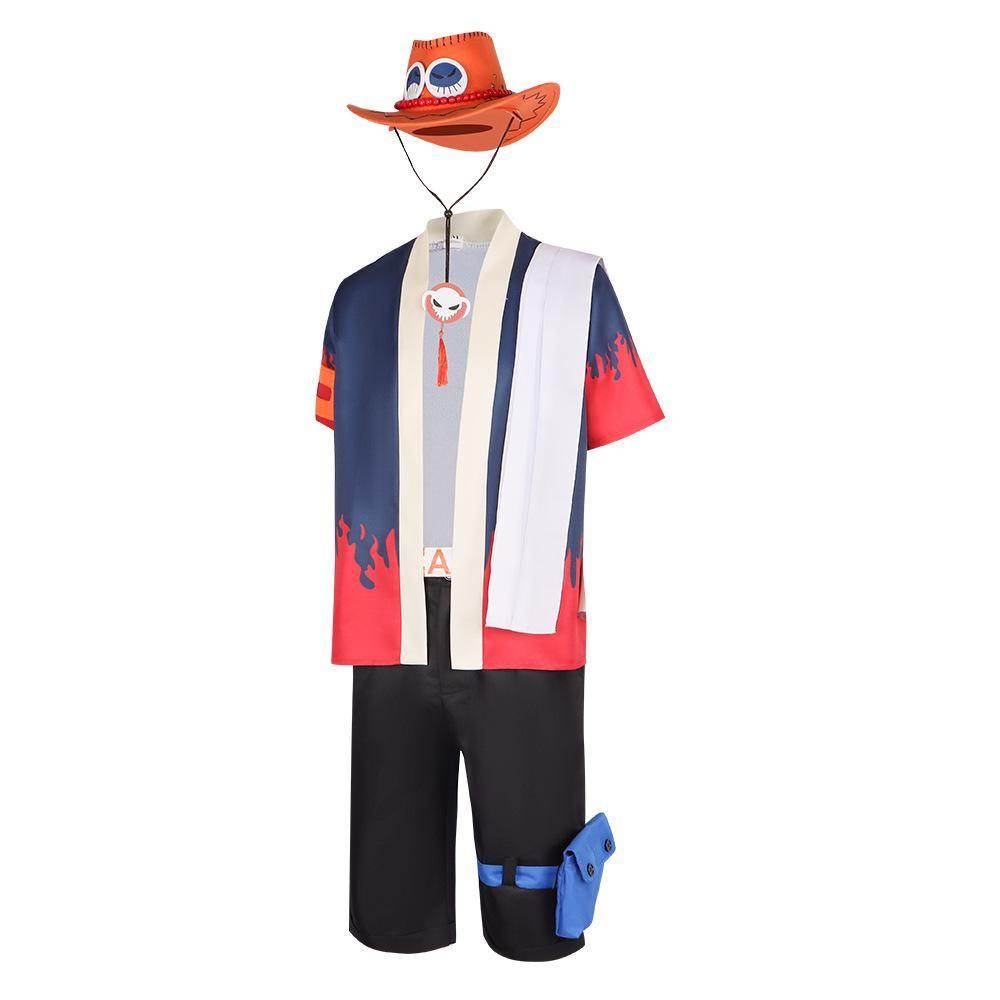 Animation costume Nautical King Fire Fist Ace full cosplay costume stage performance - Azufun