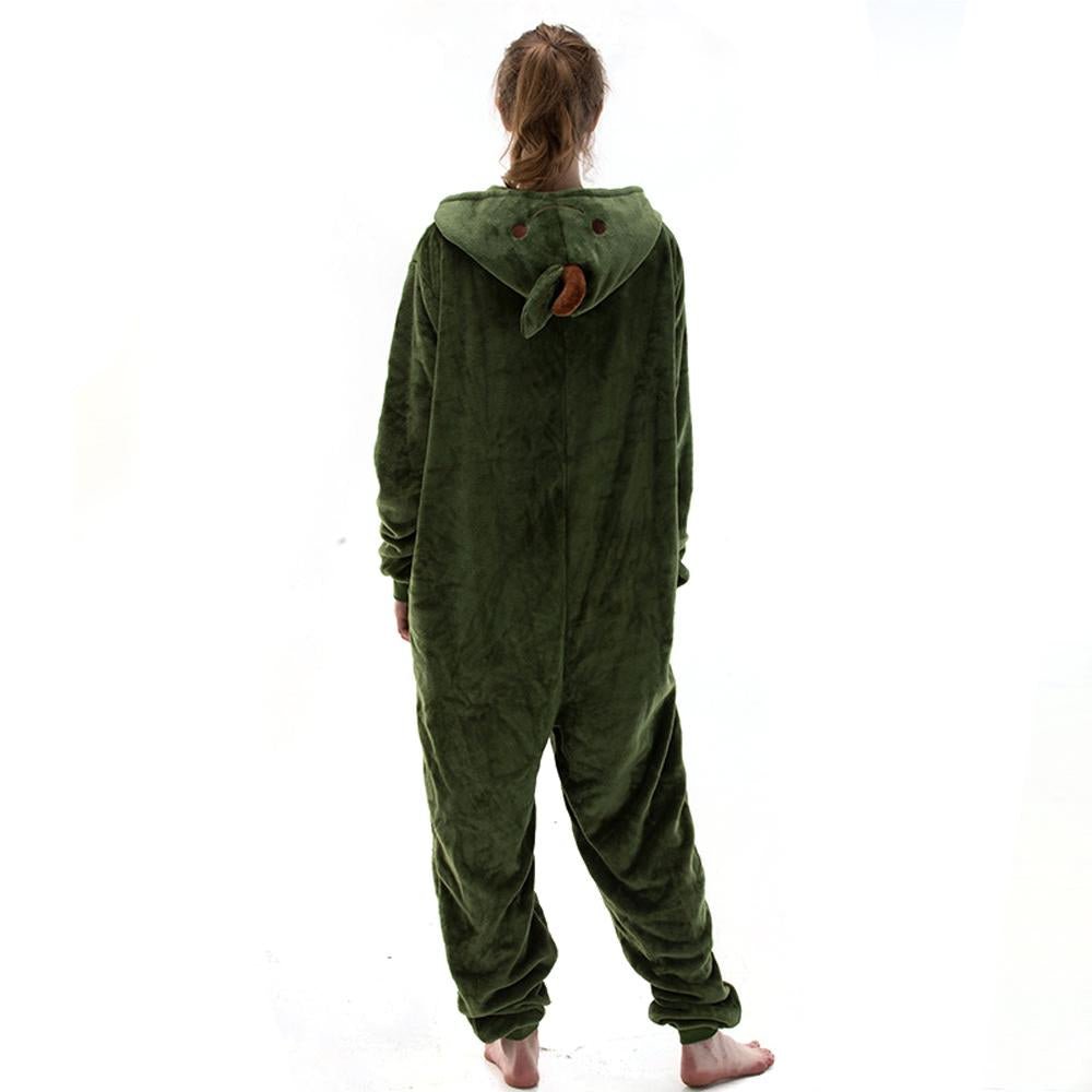 BuyAvocado Fruit Cartoon Kigurumi Costume Cozy Fleece Pajamas Now Cheaper With 3 - 5 Days Ship - PajamasBuy