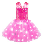 Barbie Movie Margot Barbie Pink Glow Tutu Dress Halloween Outfits Cosplay Costume Kids - Pajamasbuy