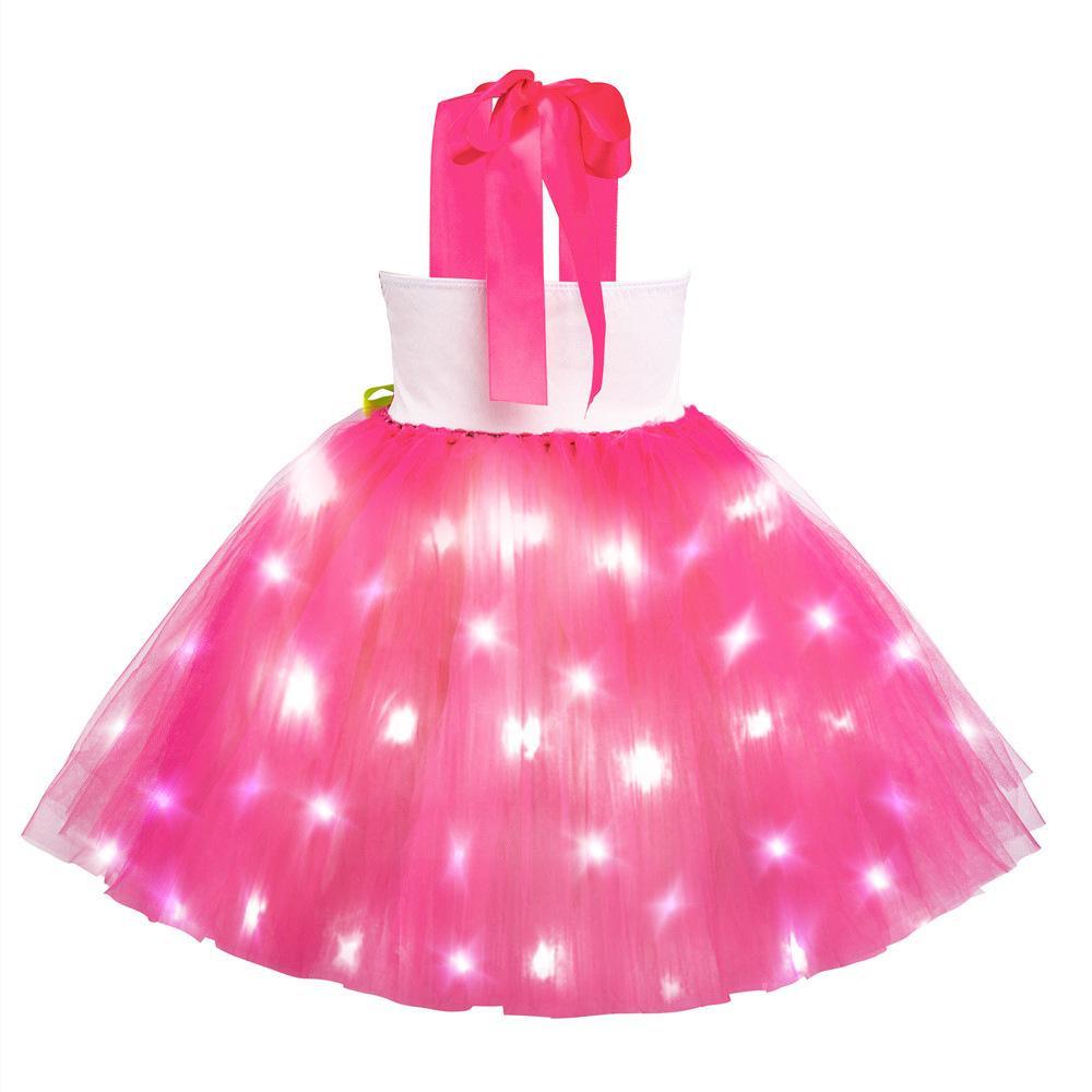 Barbie Movie Margot Barbie Pink Glow Tutu Dress Halloween Outfits Cosplay Costume Kids - Pajamasbuy