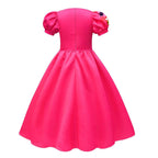Barbie Movie Margot Long Puff Sleeve Dress Halloween Outfits Cosplay Costume Carnival Suit Kids - Pajamasbuy