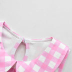 Barbie Movie Margot Pink Lapel Dress Halloween Outfits Cosplay Costume Kids - Pajamasbuy