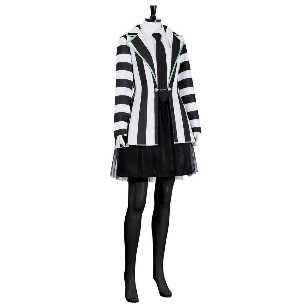 Beetlejuice Adult Kids Blazer Dress Costume For Women Girl - Azufun
