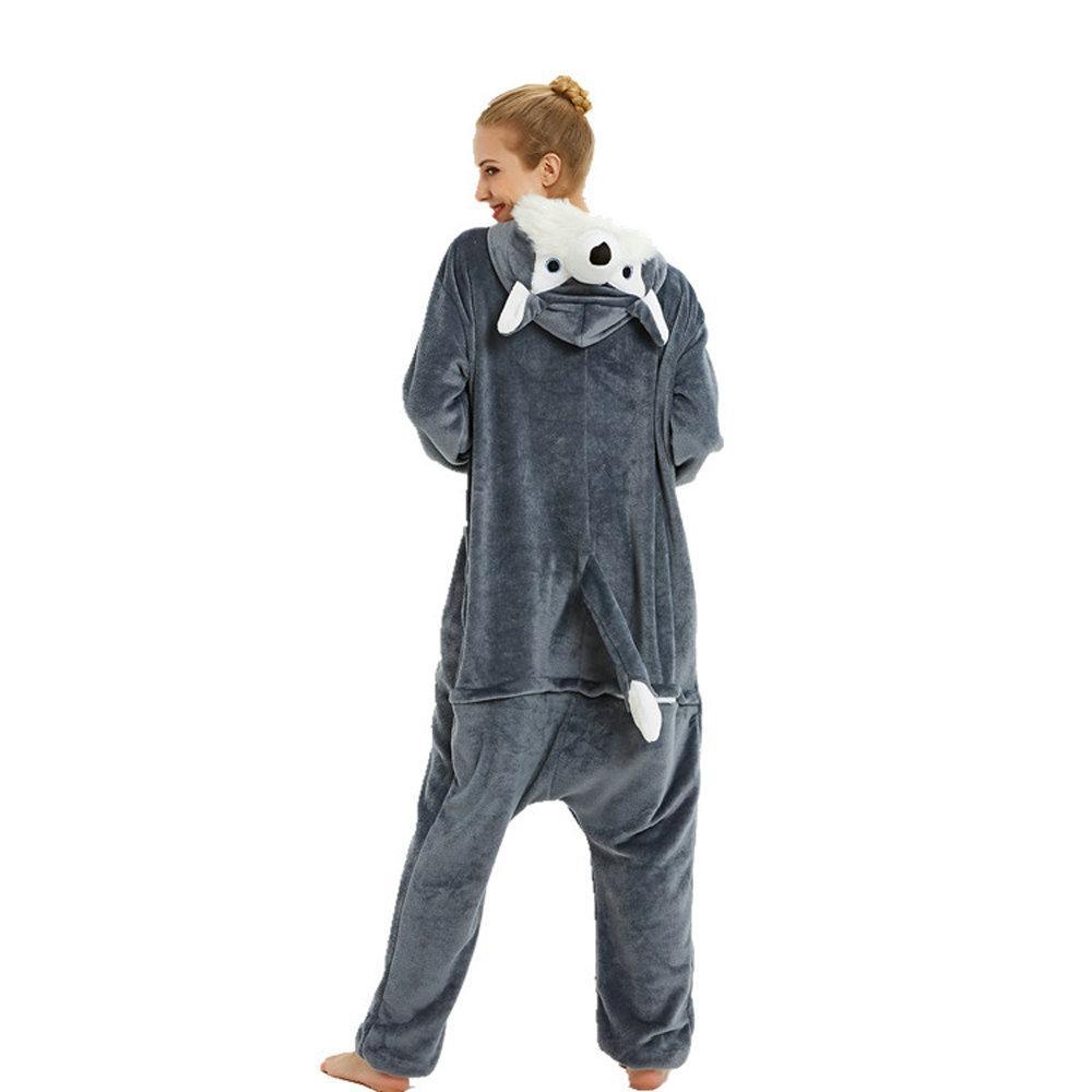 BuyBlack Husky Dog Kigurumi Onesies Pajamas Costume for Adult Now Cheaper With 3 - 5 Days Ship - PajamasBuy