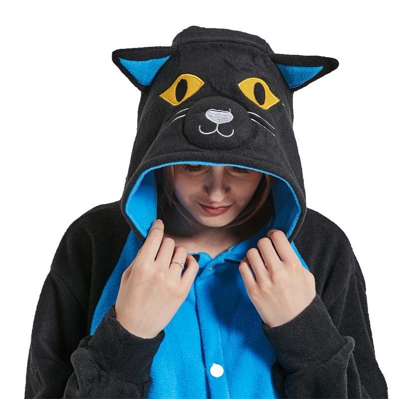 BuyBlue Cat Squirrel Kigurumi Animal Onesies Pajamas For Adult Now Cheaper With 3 - 5 Days Ship - PajamasBuy