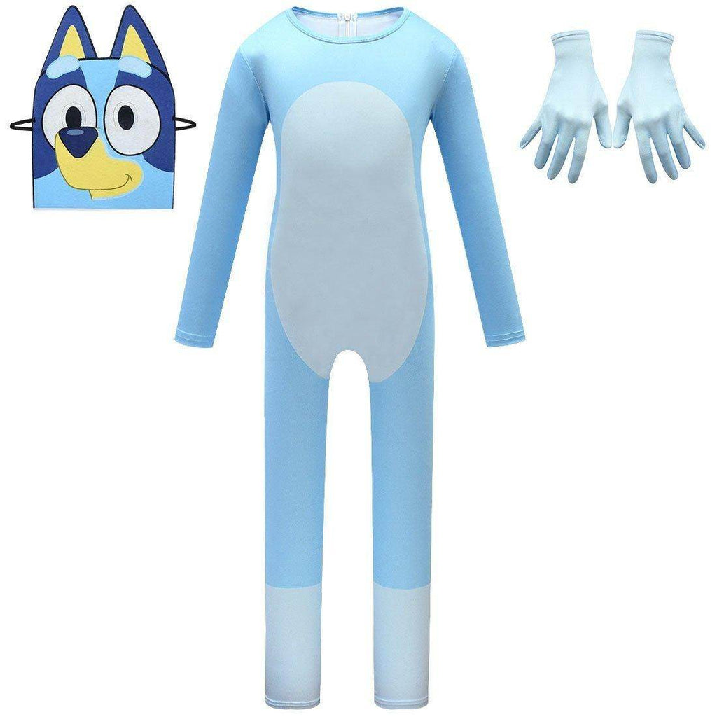 Boys Bluey Girls Bingo Dog Kids Halloween Cosplay Party jumpsuit Onesie Costume - Azufun