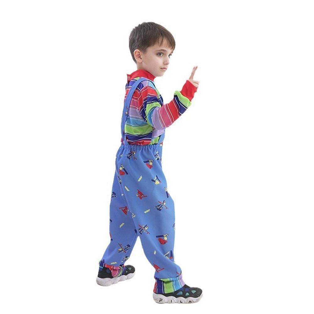 child's kids Chucky Costume Boy Jumpsuit Girls Dress stage Halloween - Azufun
