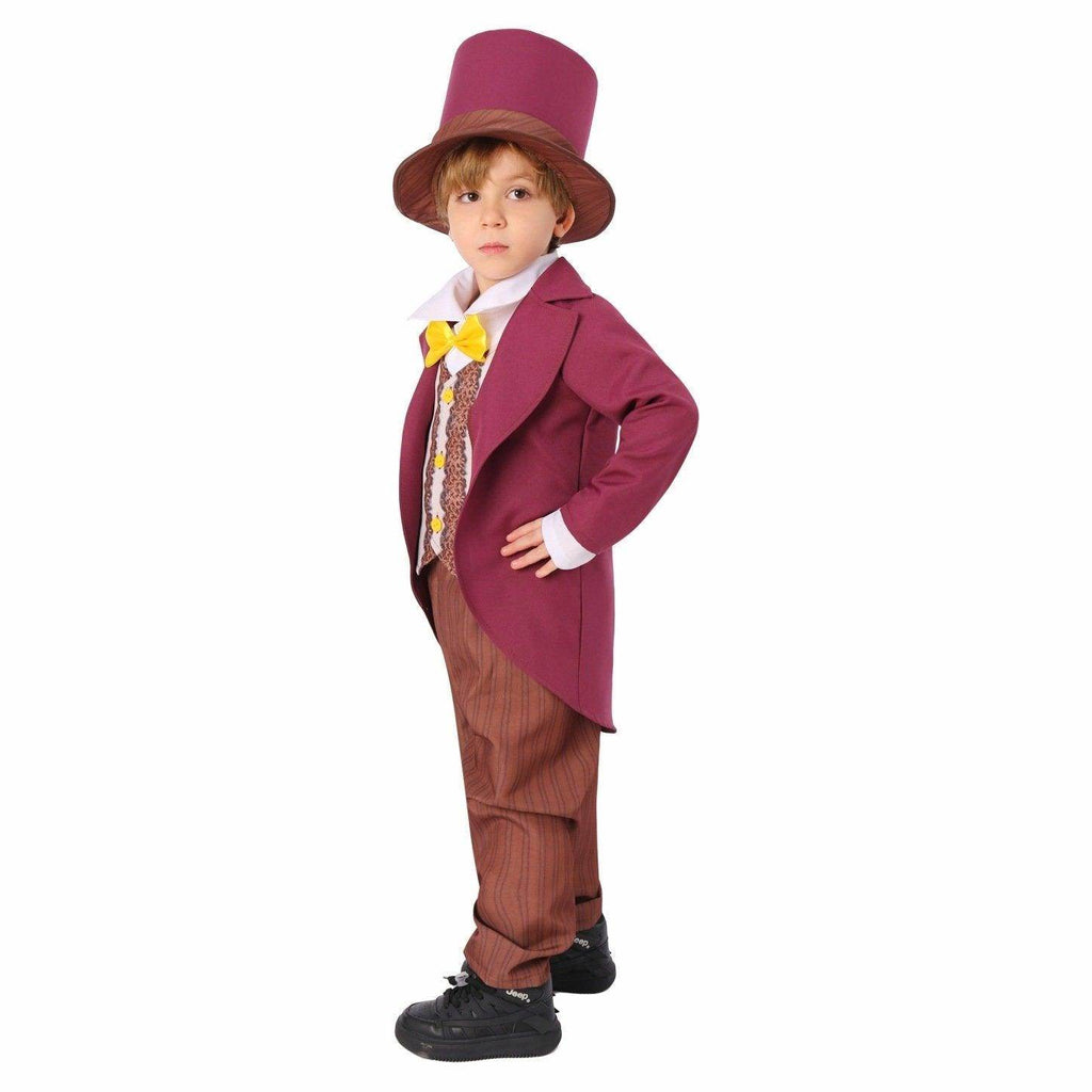 Chocolate Willy Wonka Movie Purple Kids Party Suit Cosplay Costumes Halloween - Azufun