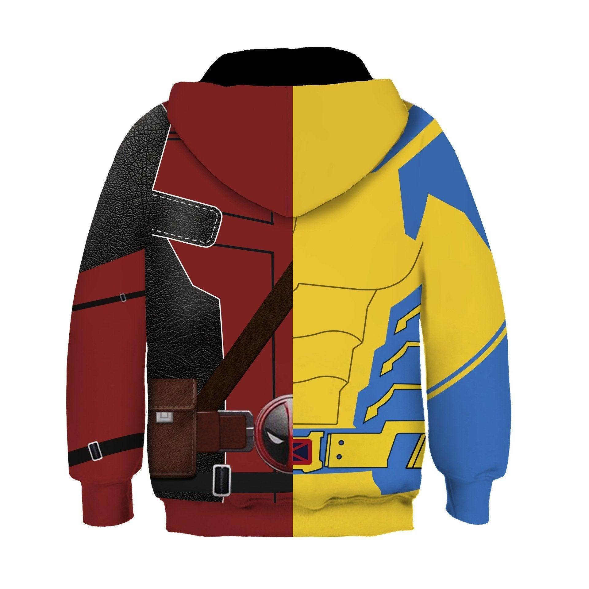 Deadpool and Wolverine Children 3D cartoon Sweater Jumpsuit cosplay - Azufun