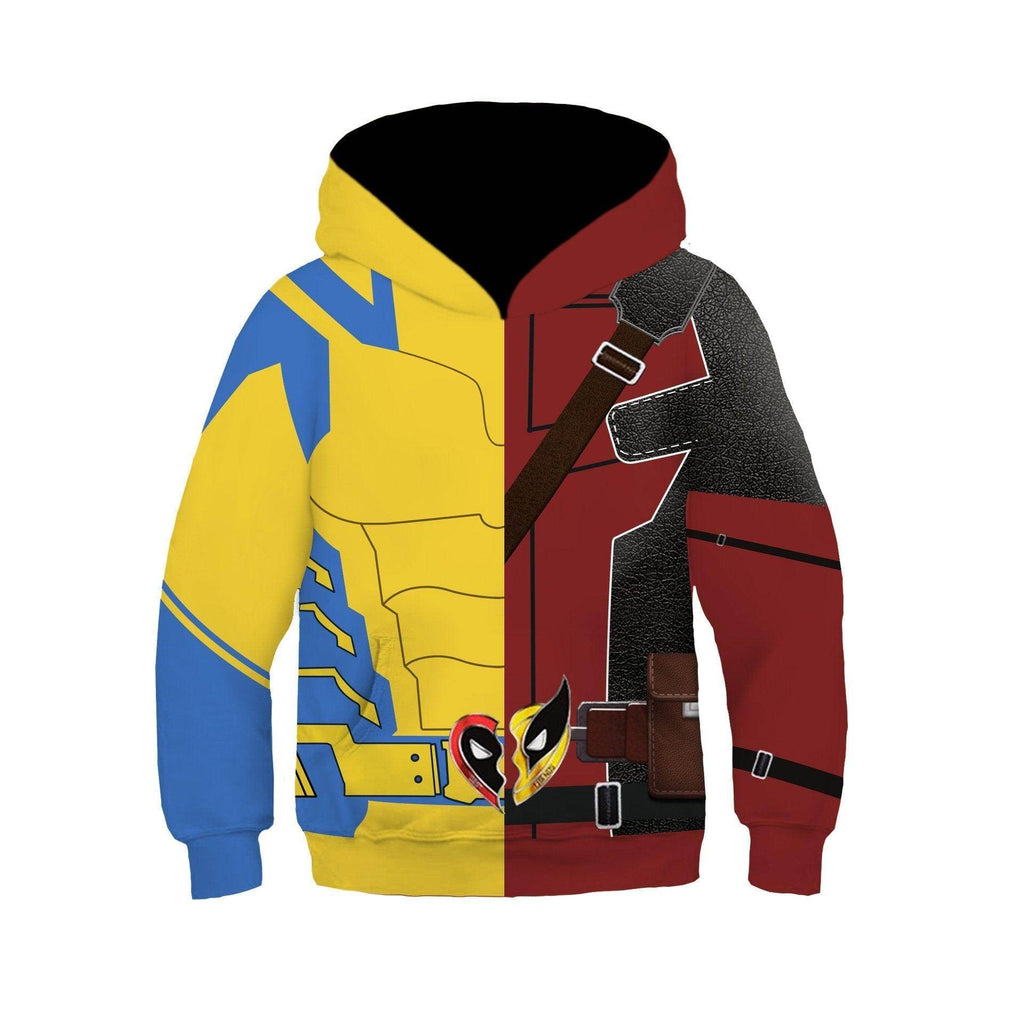 Deadpool and Wolverine Children 3D cartoon Sweater Jumpsuit cosplay - Azufun