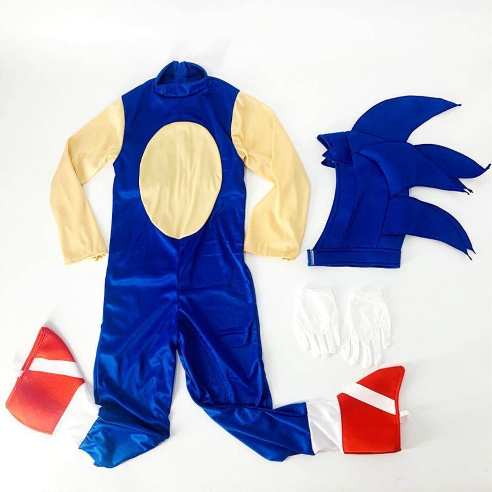 Deluxe Sonic The Hedgehog Costume Girl Game Character Cosplay Halloween Costume for Kids - Azufun