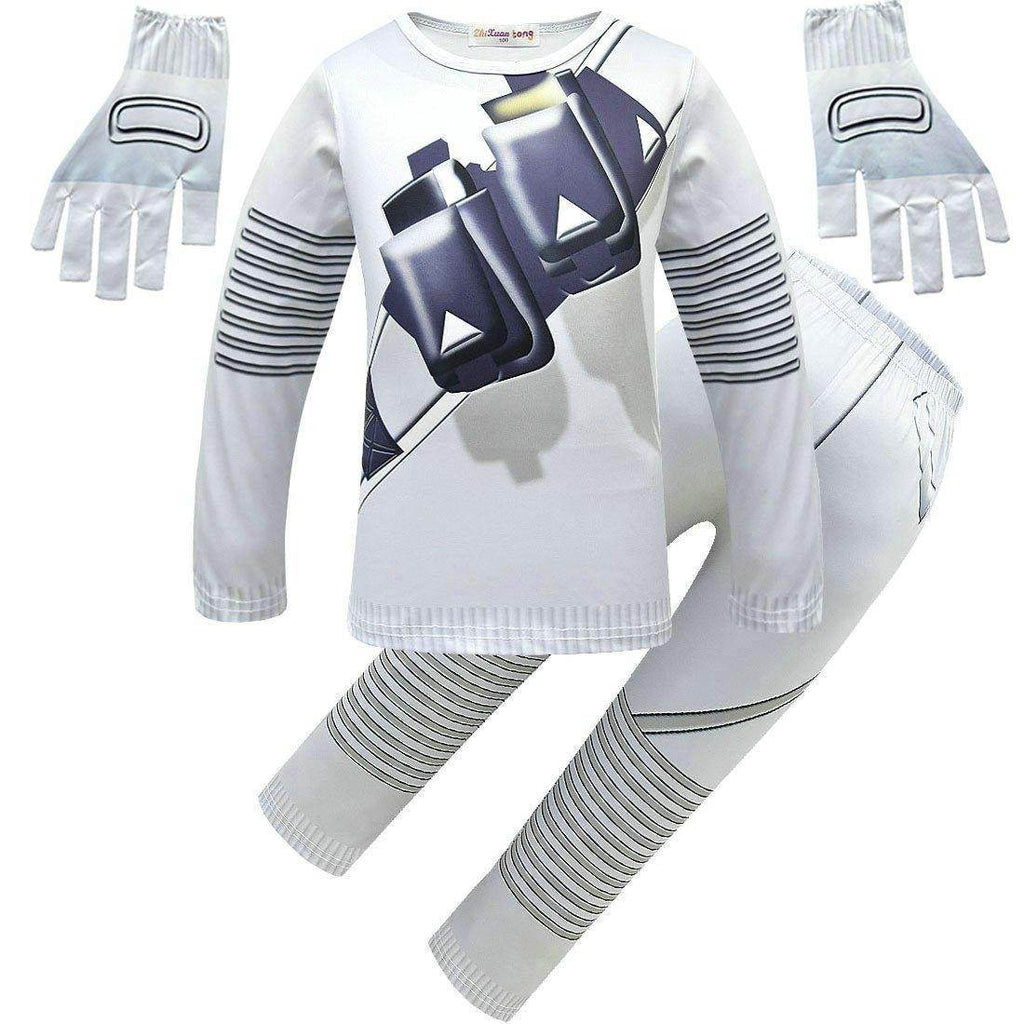 DJ Marshmello Chris Comstock Costume Top Pants Mask for Kid - Azufun
