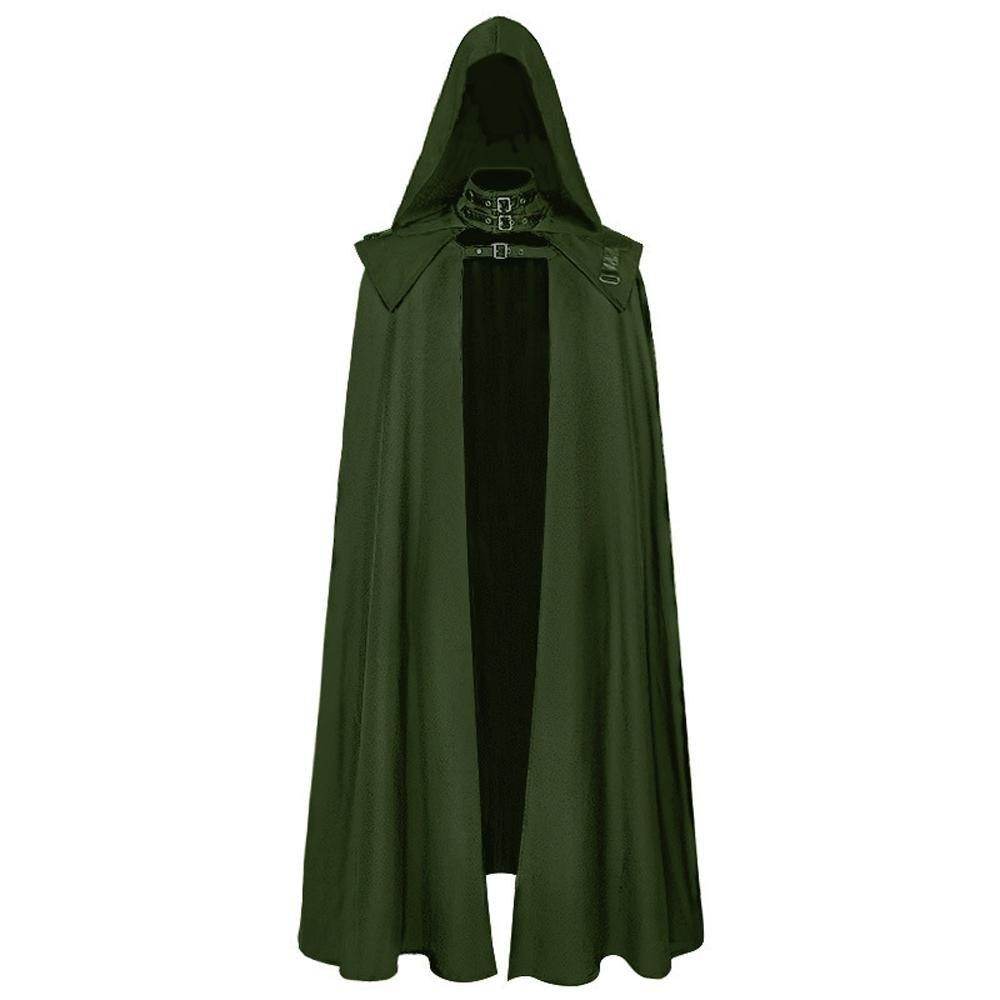 Dr doom costume medieval cloak gothic Hooded Cloak Cape Wizard Witch Devil Steampunk Robe - Azufun