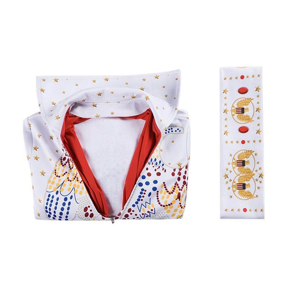 Elvis Presley Rock Singer Cosplay Costume for Halloween and Stage Performances Adult and Children - Azufun