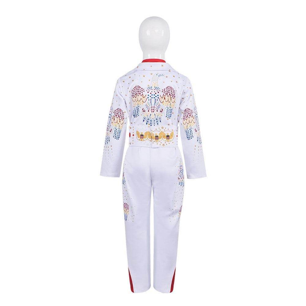 Elvis Presley Rock Singer Cosplay Costume for Halloween and Stage Performances Adult and Children - Azufun