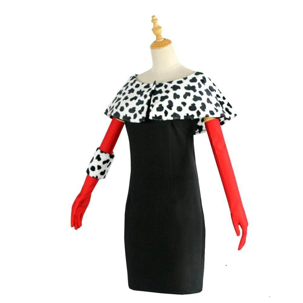 Evil Madame Costume Cruella De Vil cosplay dress 101 Dalmatians - Azufun