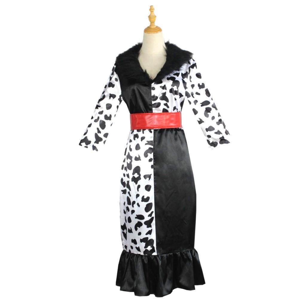 Evil Madame Costume Cruella De Vil cosplay dress 101 Dalmatians - Azufun