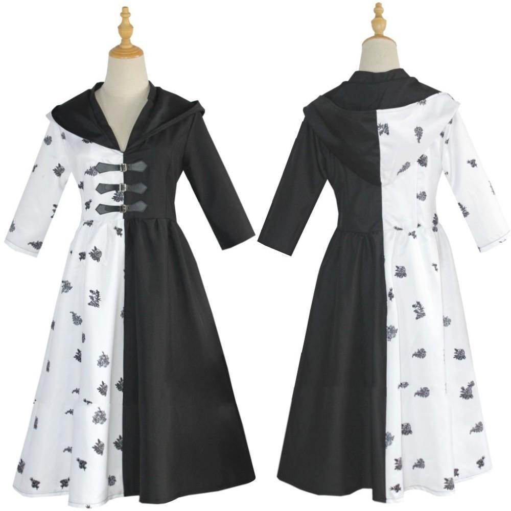 Evil Madame Costume Cruella De Vil cosplay dress 101 Dalmatians - Azufun