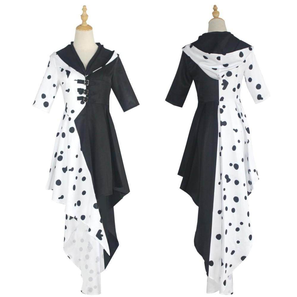 Evil Madame Costume Cruella De Vil cosplay dress 101 Dalmatians - Azufun