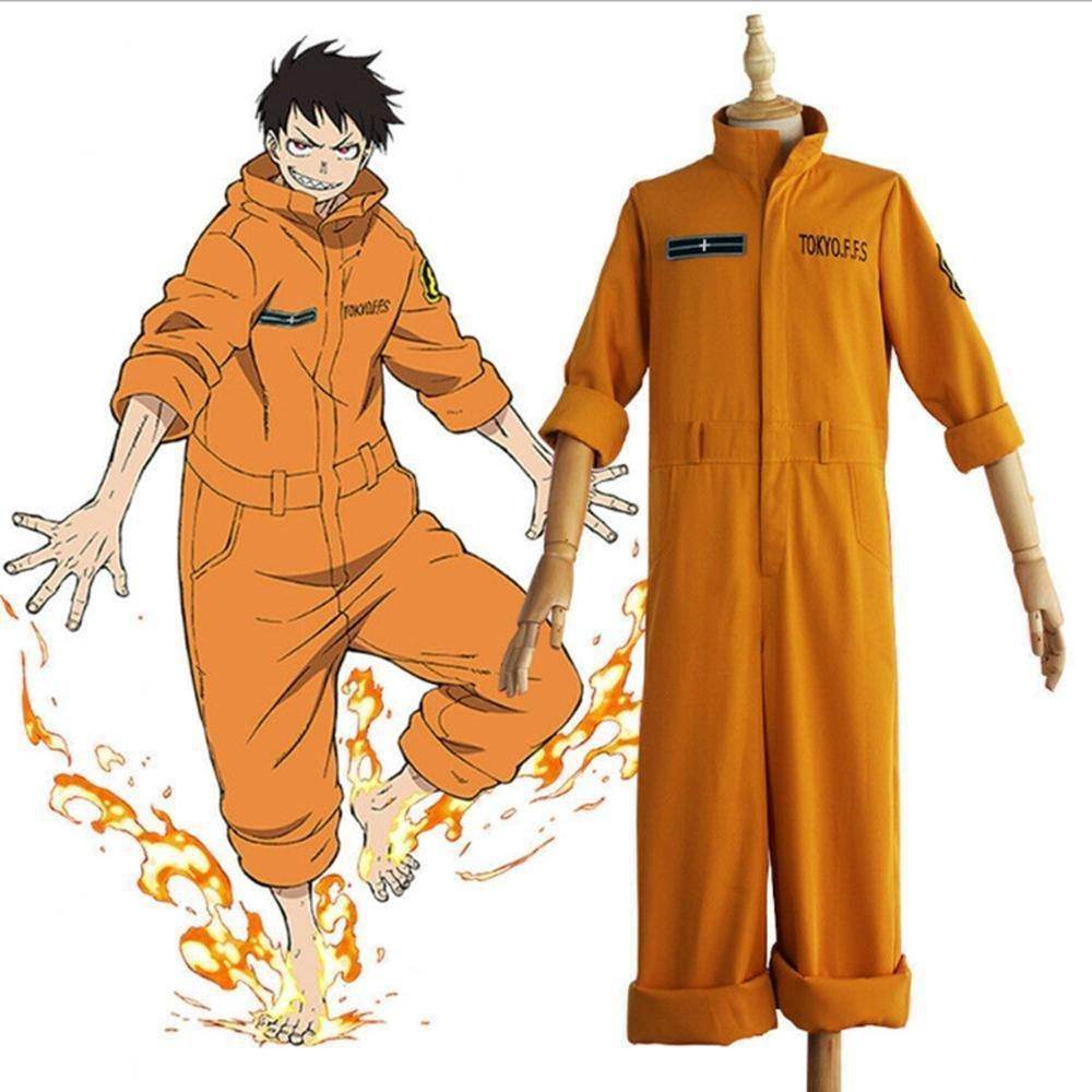 Fire Force Shinra Kusakabe Cosplay Costumes Anime Uniform Halloween Suit Outfit Sets Dress Up For Adults - Azufun