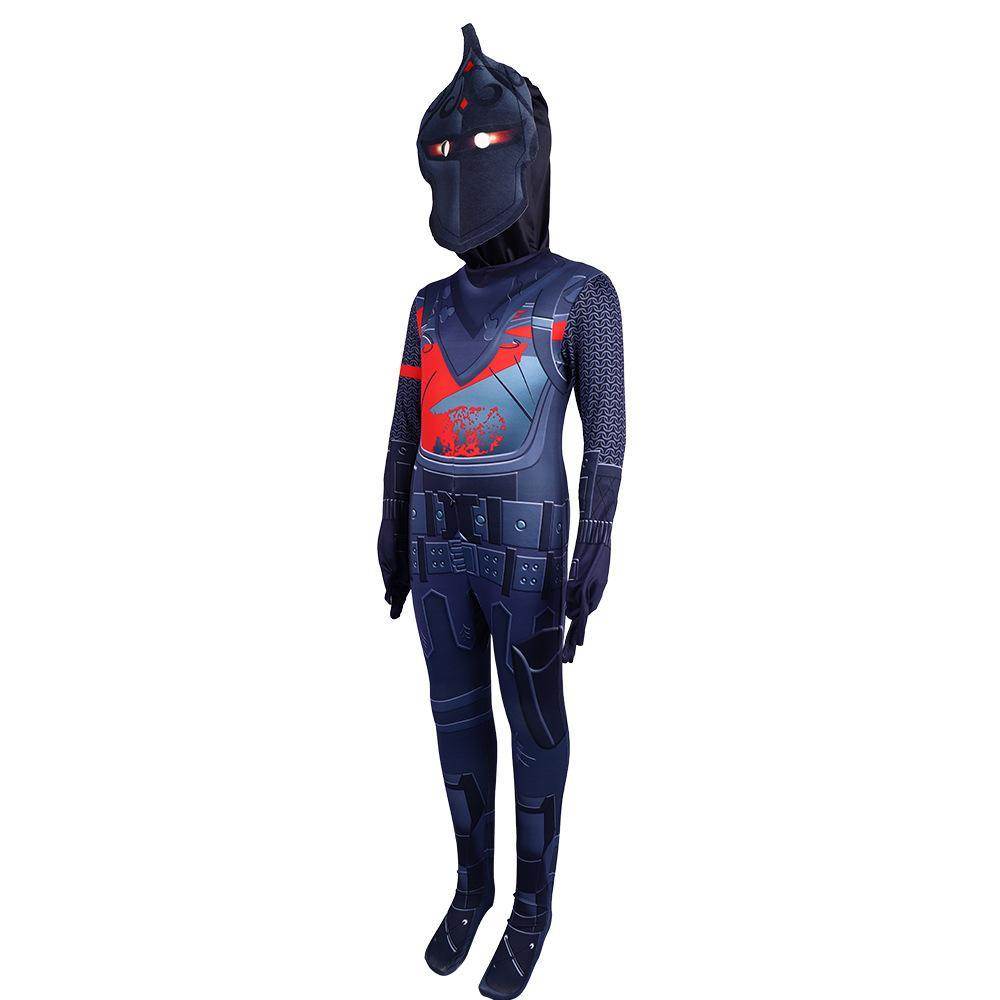 Game Fortnite Black Knight Kids Jumpsuit Outfit Carnival Suit Cosplay Costume - Azufun