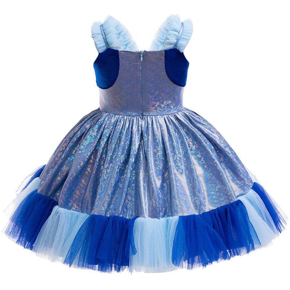 Girls' Bluey Princess Dress Costume Cartoon Print Cosplay Tutu for Kids - Azufun