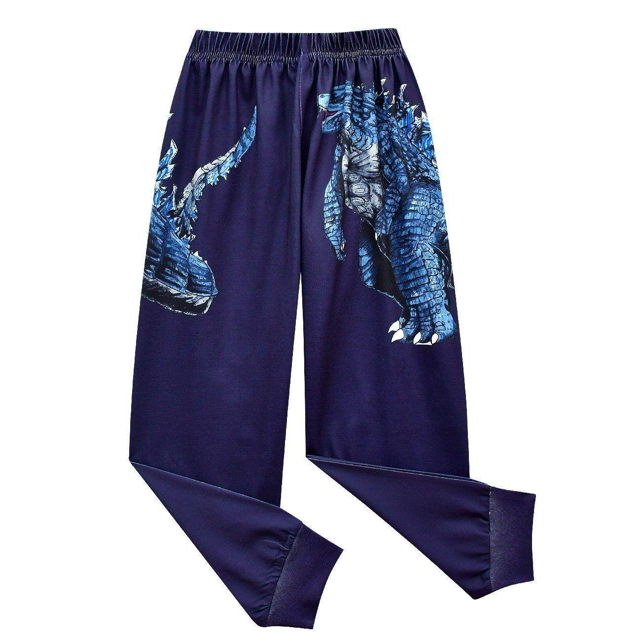 Godzilla Vs Kong Printed Two-piece Boy Long-sleeved Trousers Pajamas - Azufun