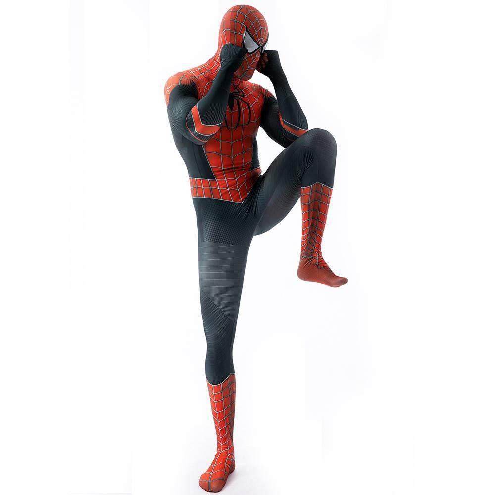 Halloween Cosplay Peter B Parker Spiderman Jumpsuit Superhero Tights Costume Suit Zentai For Adult Kids - Azufun