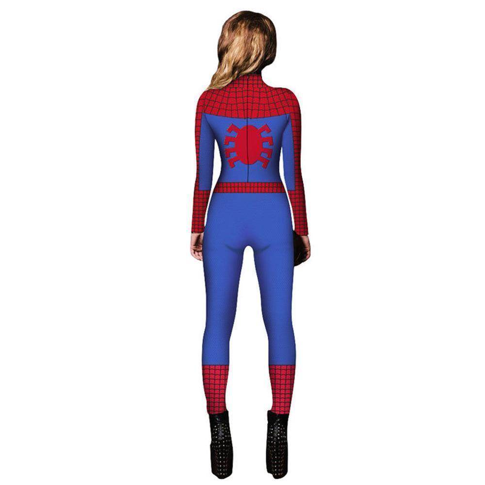 Halloween Peter B Parker Spider woman Digital Printed Bodycon Jumpsuit Costume - Azufun
