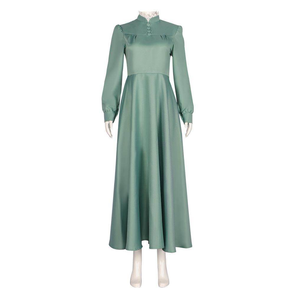 Howl's Moving Castle Green Maid Dress Halloween Carnival Suit Cosplay Costume - Azufun